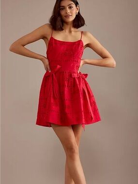 Damson Madder Red Eyelet Sundress
